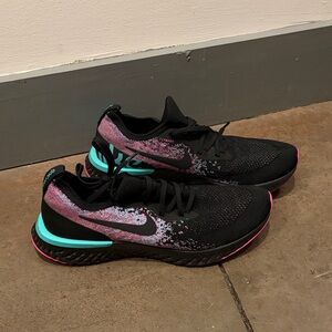 Nike Black Pink Teal Flyknit Training Shoes